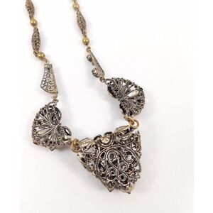 Vintage 18" Western Germany Amethyst Rhinestone Necklace